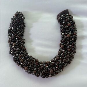 Brunello Cucinelli Black and Brown Beaded Necklace
